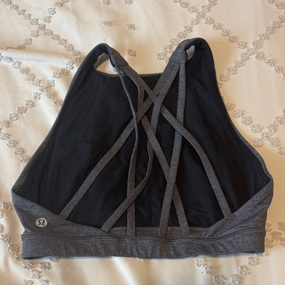 lululemon athletica Charcoal Strappy Sports Bra